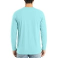 thumbnail image 5 of Dresfit Men's Big and Tall Shirts Solid Color Thermal Shirt Fall Stretch Crew Neck Long Sleeve Athletic Tops 2025 Plain Knit Oversized Pullover Tops Sky Blue S, 5 of 7