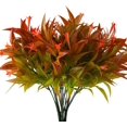 thumbnail image 1 of JM 4 piezas de plantas artificiales al aire libre, paquetes de flores falsas, gloria de la mañana, arbustos verdes, arbustos, plantas, flores de plástico, hogar, oficina, jardín, patio, decoración JM, 1 of 5