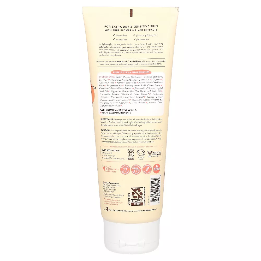 Babo Botanicals - Oatmilk Calendula Moisturizing Baby Lotion - 8 fl oz
