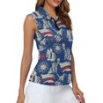 thumbnail image 4 of HUIACONG Sleeveless Golf Shirt with Patriotic American Symbols, Women's Golf Athletic Shirt for Outdoor Training and Golfing, 4 of 7
