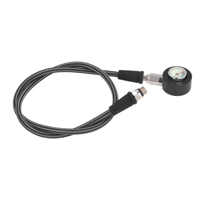 Manomètre, Manomètre de Pression et de Profondeur de Plongée avec Tuyau Haute Pression, Vérificateur de Pression Compact, Mini SPG avec 300 Bars pour Régulateur BCD Dispositifs Submersibles
