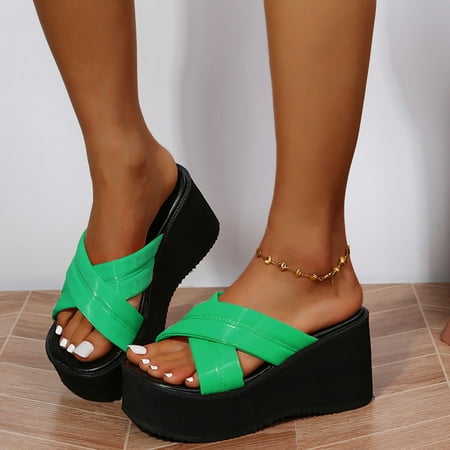 

NECHOLOGY Women Summer Sandals with Heels Women s Fashion Stilettos Open Toe Strappy Heel Sandals Sandals Women Wedge Green 9