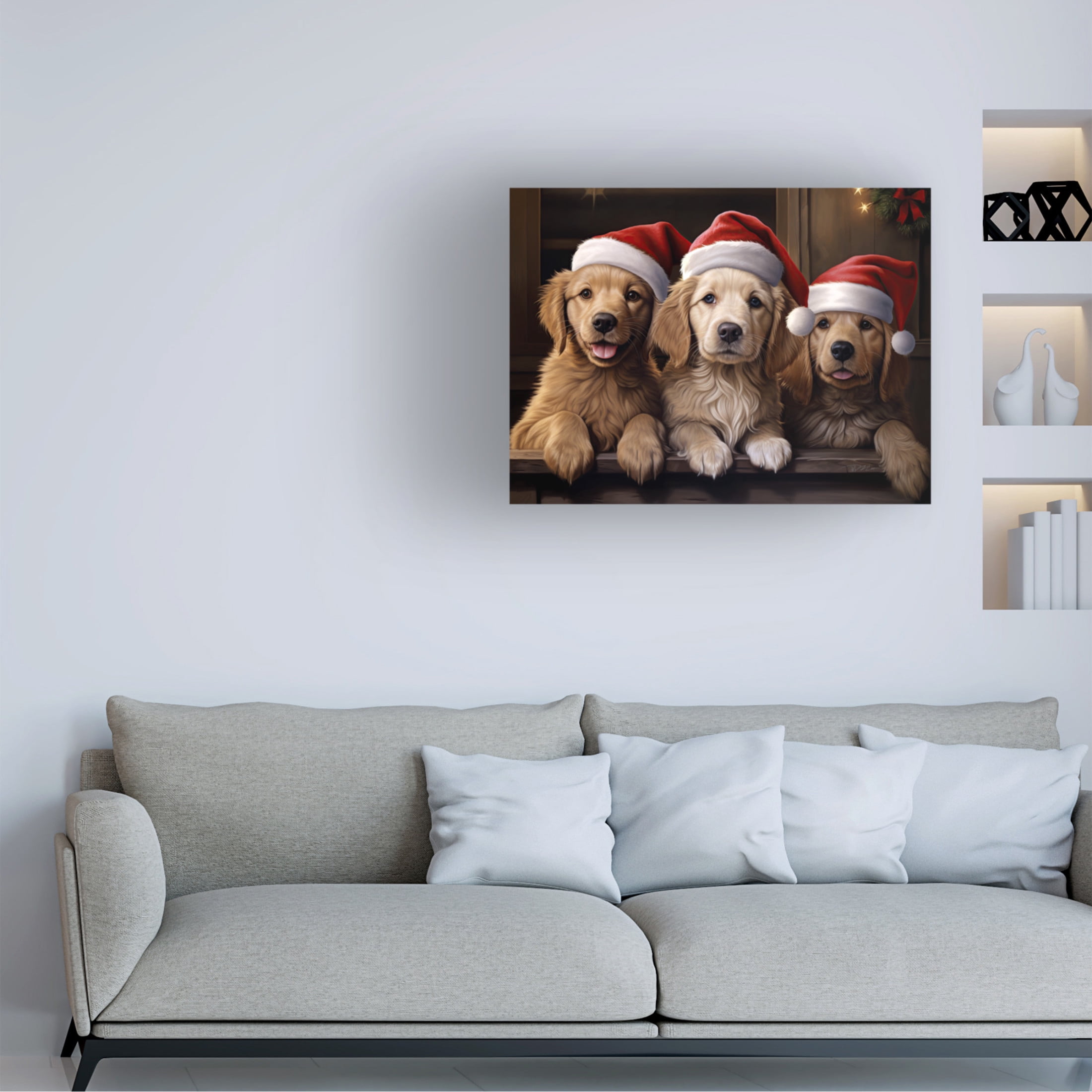 Canvas Wall Art - Momart 'Christmas Friends 5' Wall Art for Living Room, Bedroom, or Office Décor by Trademark Fine Art - 32 x 24 Inches