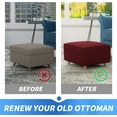 thumbnail image 5 of Vireellx Newest Jacquard Ottoman Slipcovers Folding Storage Stool Furniture Protector Cover Soft Thick Rectangle Foot Rest Slipcover with Elastic Bottom, 5 of 7