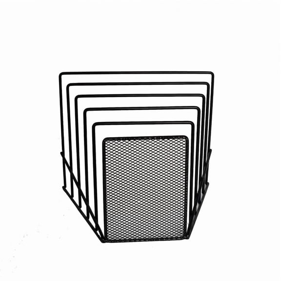 1-Pack Golden Metal Wire File Sorter, Moisture-Resistant Easy to Clean 7-Section Incline Desktop Paper Organizer for Letters, Magazines & Office Document Storage