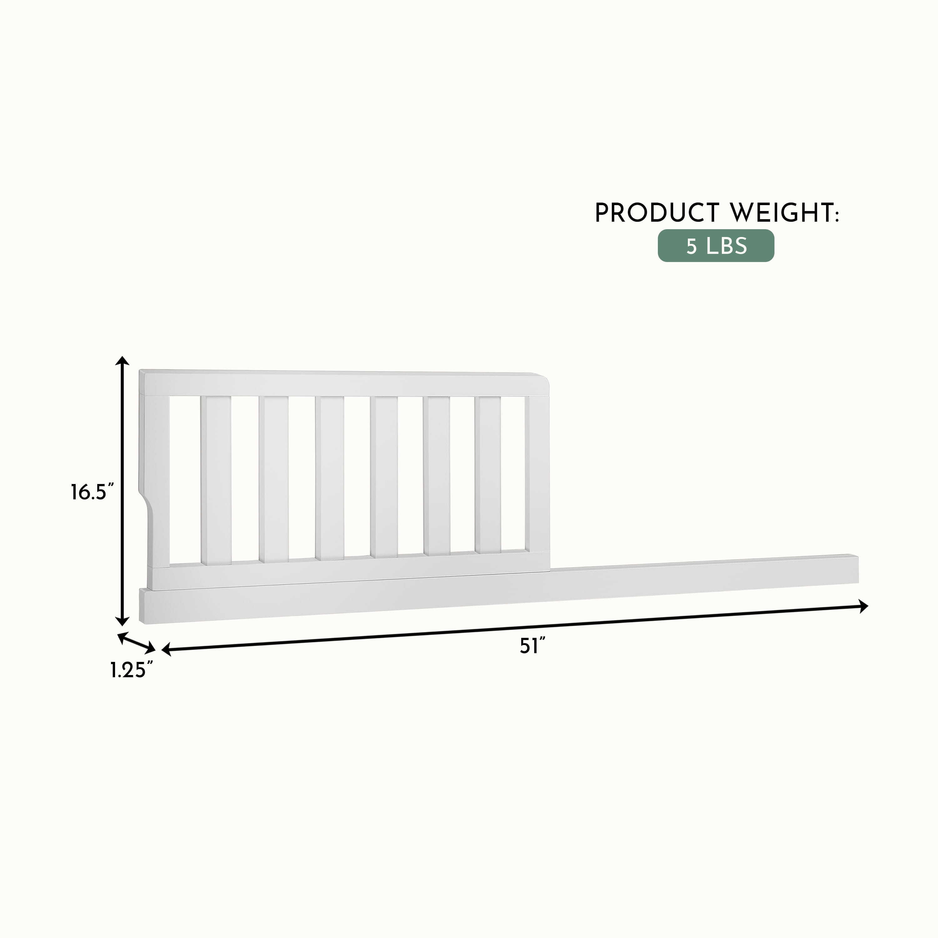 Evolur Convertible Crib Guardrail, Frost