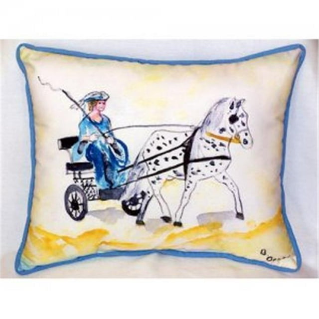 Betsy Drake ZP516 Carriage & Horse Indoor & Outdoor Throw Pillow- 20 x 24 in.