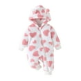 thumbnail image 2 of lulshou Baby Romper Baby Crawling Clothes Long Jumpsuit Baby Solid Color Printed Plush Jumpsuit Hooded Jumpsuit 0 Newborn Pajamas Bodysuit on Clearance, 2 of 7