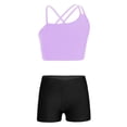 thumbnail image 6 of iiniim Girls Sports Clothes Outfit Yoga Workout Outfit Crop Top with Shorts Set Dancewear Sportsuit 6-14, 6 of 7