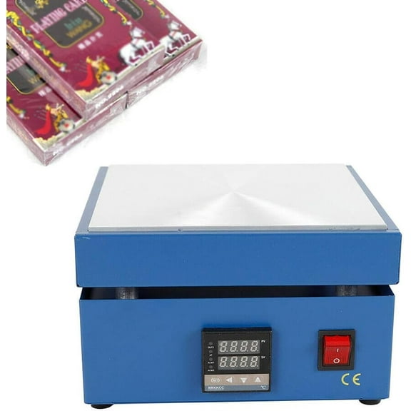 Cellophane Sealing Machine, Manual Cellophane Overwrapping Machine, 7.87x7.87inches (200x200mm) Heating Table with Digital Display, Temperature Control Range 0-400℃, for Cosmetics Packing