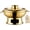 Gold, variant on Chinese Charcoal Hot Pot Stainless Steel Shabu Shabu Cooker (Gold, 10.23in) | Traditional Chimney Pot with Lid and Side Handles | Portable Soup Pot