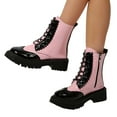 thumbnail image 5 of Women's Ankle Boots Lace Up Boots With Round Toe Mid Heel And Heel In Two Tone Colors For Overseas Trade, 5 of 9