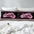 thumbnail image 4 of Erosebridal Neon Motorcycle Sheet Set King, Honeycomb Geometry Bedding Sets King Size, Extreme Sports Decor, 4 of 7