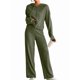 thumbnail image 2 of Conjuntos de Salón para Mujer, Pijamas de 2 Piezas A Juego, Moda de Otoño, Conjuntos de Punto Acanalado, Chándales Casuales de Larga Verde M, 2 of 8