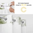 thumbnail image 5 of Sage Green Flower No Hook Shower Curtain Waterproof, Bathroom Curtains with Snap in Liners and See Through Top Window, Watercolor Gradient Retro Floral Hotel Style Bathtub Curtains Shower 48"Wx72"L, 5 of 8