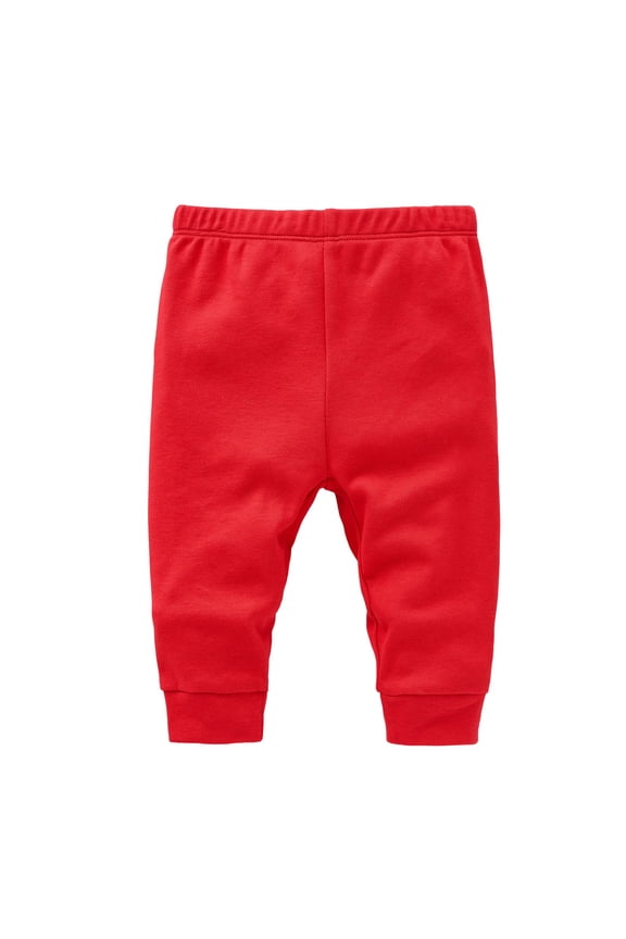 Children's Pants Plain Pants Casual Boys Basic Girls Baby Solid Color Children's Pants 0 1 Years Old (Red,6M)