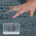 thumbnail image 2 of Bathroom Rug Extra Long Bathroom Rug Blue Chenille Bathroom Rug Non-slip Furry Bathroom Mat Furry Shower Mat, Soft and Comfortable, Super Absorbent, Washable Rug, 47 x 17 Inch, Gray Blue, 2 of 4
