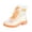 Orange, variant on Womens Transparent Ankle Rain Boots Lace-Up PVC Round Toe Fashion Waterproof Shoes for Festival Beach Camping