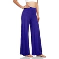 thumbnail image 2 of XUNKUSGA Pants for Women Classic Soild Color Loose Women's Casual Pants Fashion Comfy High Waist No Front Seam Soft Stretch Wide Leg Palazzo Pants,Dark Blue,S, 2 of 5