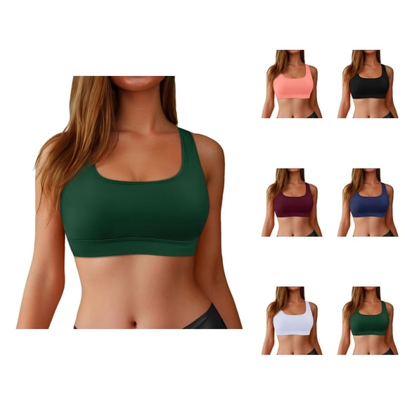 Womens Racerback Sports Swim Bra High Neck Bikini Top Black Workout Bathing Suit Padded Top Performance Athletic Swimwear