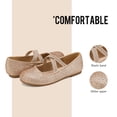 thumbnail image 3 of Dream Pairs Girls Flat Shoes Kids Toddler Shoes Princess Dress Wedding Shoes ANGIE-2 GOLD Size 2, 3 of 5