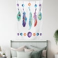 thumbnail image 4 of Boho Tapestry, Several Tribal Feather Collection in Psychedelic Hippie Universe Cosmos Harmony Forms, Wall Hanging for Bedroom Living Room Dorm Decor, 40W X 60L Inches, Multicolor, by Ambesonne, 4 of 5