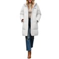 thumbnail image 5 of Women's Casual Loose Fit Long Down Coat, Thick Winter Jacket with Hood and Long Sleeves in a Solid Color for Warmth, 5 of 7