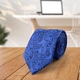 thumbnail image 2 of RYDCOT Floral Paisley Ties for Men Satin Silk Necktie Woven Classic Business Mens Tie for Wedding Party, 2 of 2