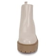 thumbnail image 2 of Soda Women Chunky Thick Lug Sole Heels Ankle Boots Hidden Platform Elastic Sides Booties BLISS-S Beige Bone Patent 10, 2 of 4