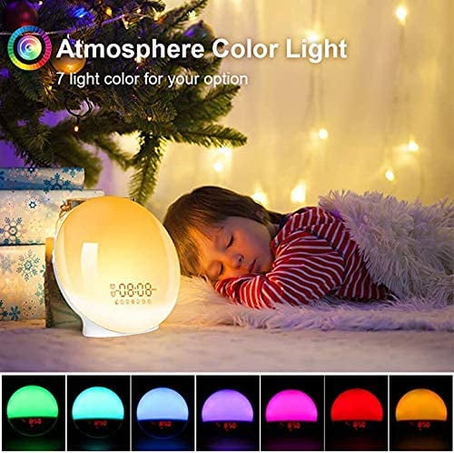 Helt tør Sovesal Terminal Wake- Up Light, LBell 7 Colored Night Light/Sunrise Simulation & Sleep Aid,  Dual Alarm Clock with FM Radio, 7 Natural Sounds and Snooze for Kids Adults  Bedrooms/Night Light Ambiance - Walmart.com