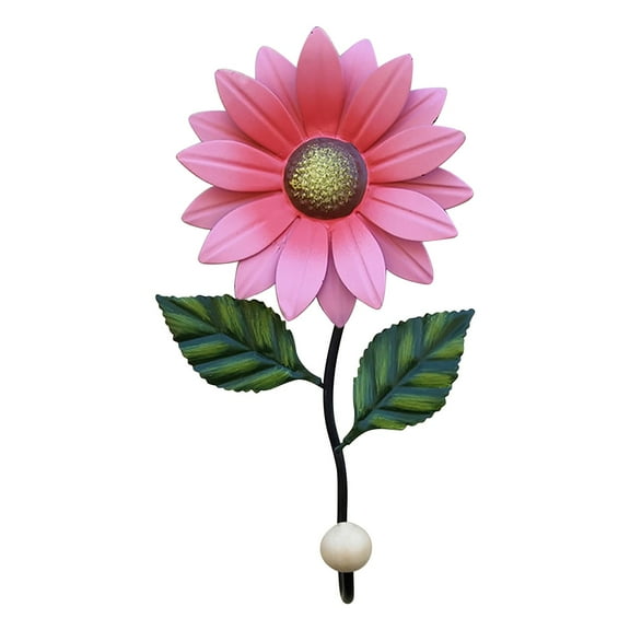 Wall Hooks under $5! CQCYD Sunflower Wall Hook, Metal Flower Coat Hanger, Decorative Wall Hooks for Keys Jackets, Heavy Duty Iron Wall Art for Bedroom Living Room, Rose Themed Home Decor