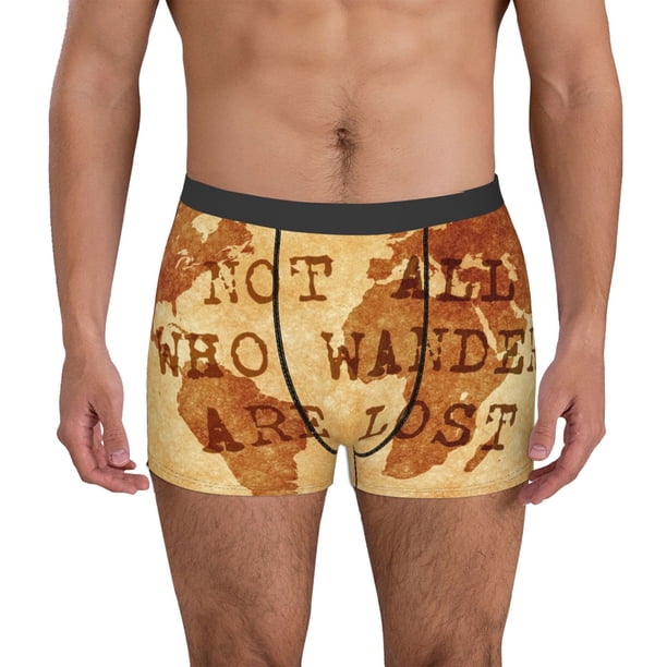 Fotbe Not All Those Who Wander Are Lost2 Calzoncillos Tipo Boxer con Bolsa de Soporte Total para Hombre, X-Temp Fresco, Transpirable y de Secado Rápido-X-Large