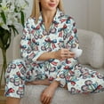 thumbnail image 6 of Hirioo Disco Ball Cherry With Bow for Women's Pajama Sets 2 Piece Pjs Women's Long-Sleeved Pajama Set Button Down Sleepwear,S-XXL-XX-Large, 6 of 7