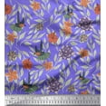 thumbnail image 1 of Soimoi Cotton Jersey Fabric Flying Bird,Plumeria & Dahlia Floral Print Fabric by The Yard 58 Inch Wide, 1 of 1