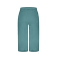 thumbnail image 5 of Cotton Pants for Women Summer Casual Elastic Waist Drawstring Capri Sweatpants with Pockets Lounge Capris (XL, Sky Blue), 5 of 7
