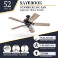 thumbnail image 4 of Prominence Home Saybrook 52 Inch Farmhouse LED Ceiling Fan with Light, Bronze, 4 of 12