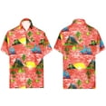 thumbnail image 5 of HAPPY BAY Men's Hawaiian Shirts Short Sleeve Button Down Shirt Men's Summer Shirts Casual Holiday Hawaii Island Shirts for Men Funny S Beach Sunset, Red, 5 of 5