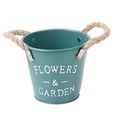 thumbnail image 2 of S SERENABLE Farmhouse Flower Planter Tin Bucket Desktop Storage Barrel for Front Porches Green, 2 of 9