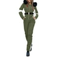 thumbnail image 2 of guisaled One Piece Snowsuit Women Onesie Ski Suit Outdoor Sports Waterproof Windproof Snow Suit Fur Collar Warm Insulated Ski Jumpsuit Coat, 2 of 8