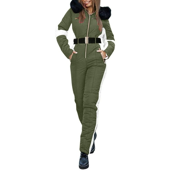 Up to 65% off Pitauce Ski Suit Women One Piece Slim Snowsuit Winter Waterproof Windproof Hooded Jumpsuit Insulated Warm Snowboard Romper