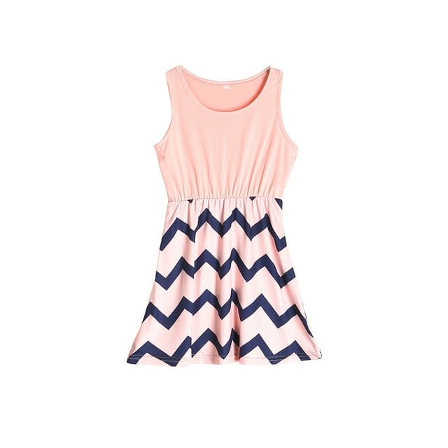ITFABS Robe Mère Fille, Robe Maxi Bohème, Robe Sans Manches à Empiècements