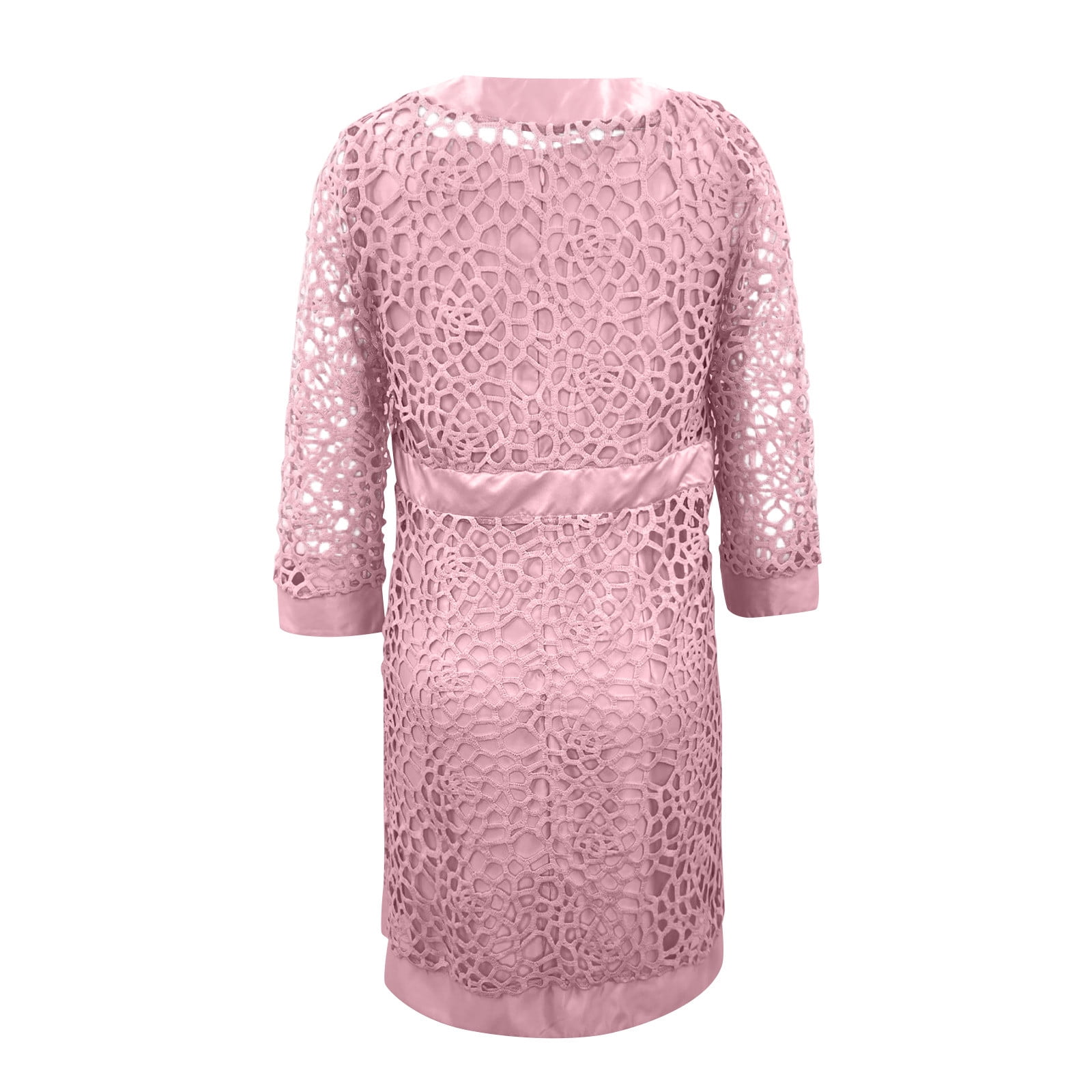 YDDIAN Elegant Mother of The Bride Dresses Midi Length 2 Piece with Sleeves  Chiffon Lace Wedding Guest Groom Mother Gown Pink M - Walmart.com