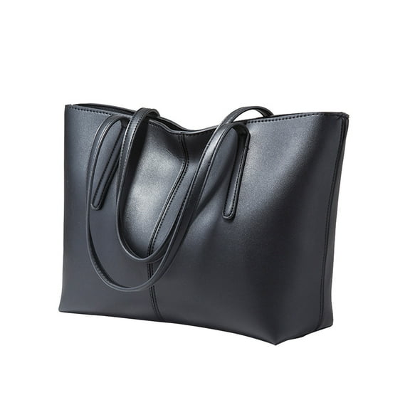 WEUVEB Black Tote Purse Fashionable Polyester Portable 1Pack for Women Daily Use