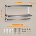 thumbnail image 2 of 3-Tier Towel Racks for Bathroom with Towel Bars Multilayer Hotel Bath Towel Shelf Stainless Steel Wall-Mounted Brushed Finish Holder with Towel Shelves 23 Inches, 2 of 6
