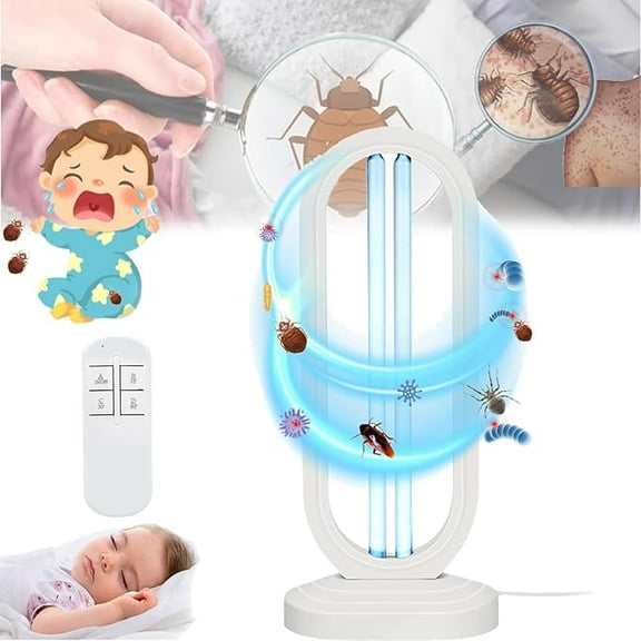 Lumivyx Haloclean UV-Multi-Function Haloclean, Cleans The Bedbugs and Provides Lighting, Spaces up to 430 Square, for Home School ,With Button, Prevents Remote Loss And Uselessness (White,1PCS)