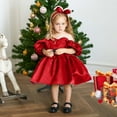 thumbnail image 2 of Utlike Girls Dresses Infant Short Sleeve Christmas Princess Dress For Birthday Party Popular Sundress For Girl Size 6 Months-12 Months, 2 of 9