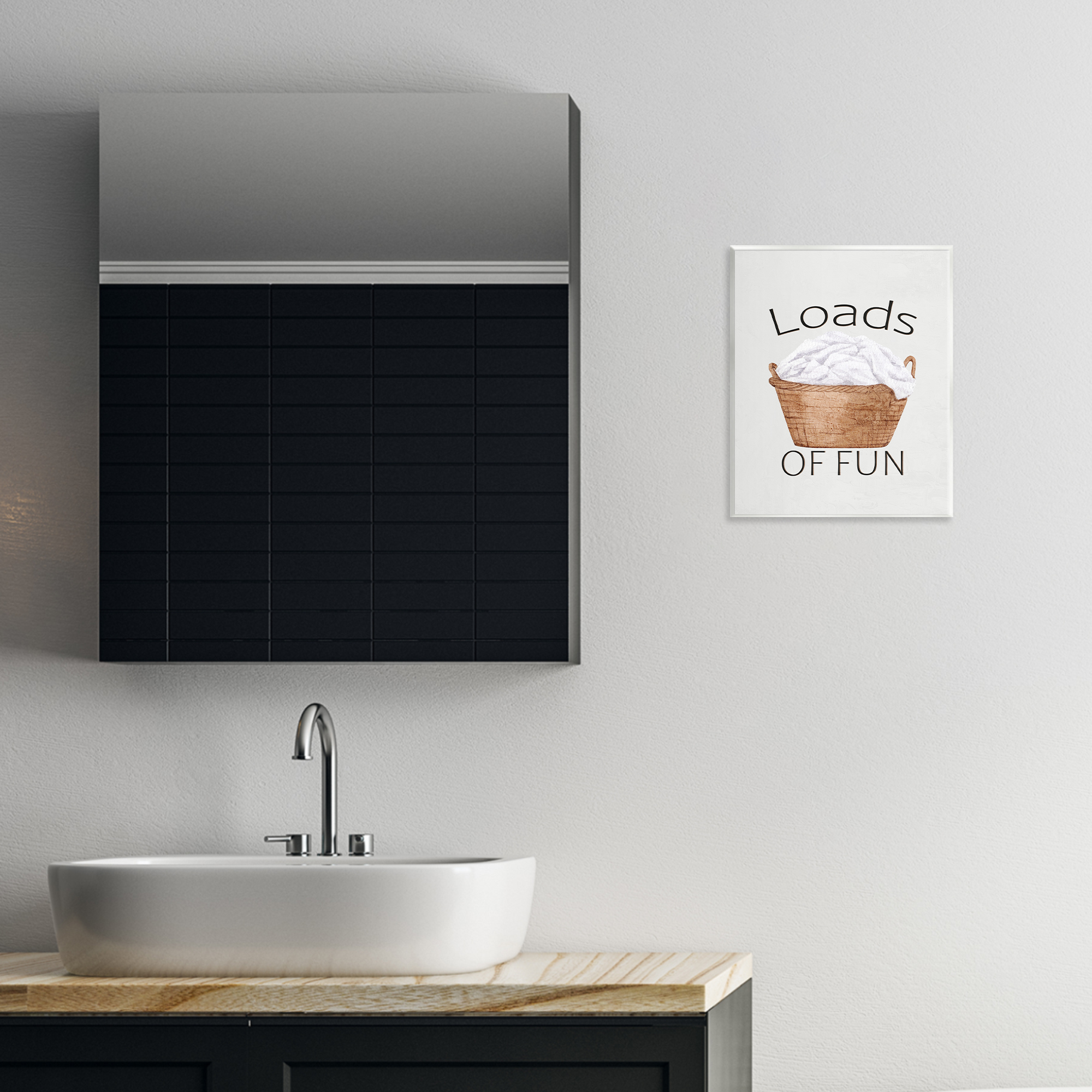 Loads Of Fun Laundry Basket Wall Plaque Art, design by Kim Allen