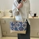 thumbnail image 2 of Bolso de mano para mujer, Bolso de hombro tejido de tela PU, Bolso grandes de retazos (caqui), 2 of 7