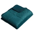 thumbnail image 2 of Barefoot Bungalow Riviera Velvet Finely Stitched Modern Throw Blanket, Teal, 60x50-inch, 2 of 4