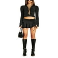 thumbnail image 4 of Ladies Summer Solid Color Sexy Bust Skirt Front Drawstring Short Skirt S-XL, 4 of 9